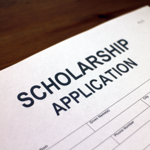 A document with the heading of scholarship application